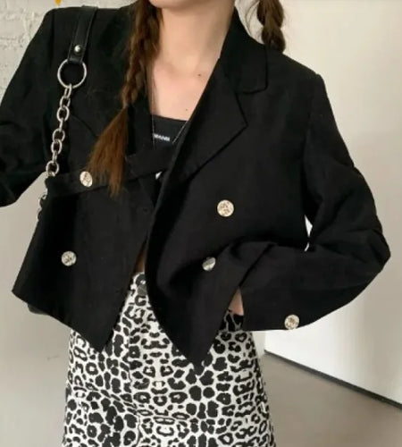 New Korean Version Versatile Casual Short Loose Long-sleeved Suit