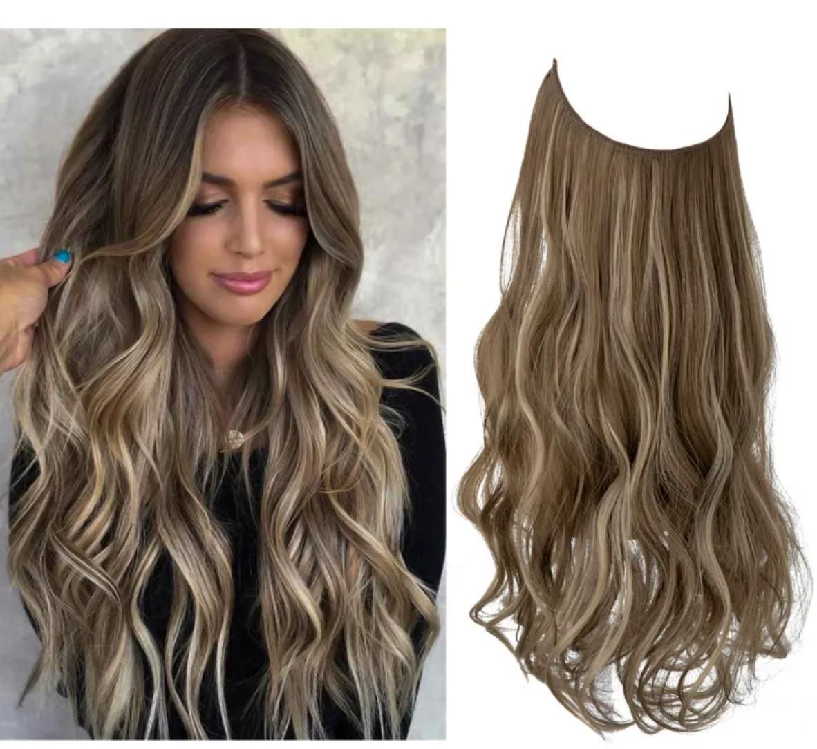 Long Curly Synthetic Wig – Heat-Resistant Fiber