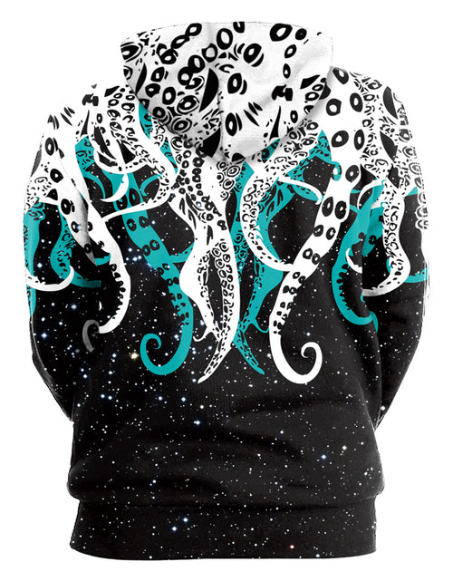 Load image into Gallery viewer, Men's Loose-Fit Hoodie with Octopus Digital Print
