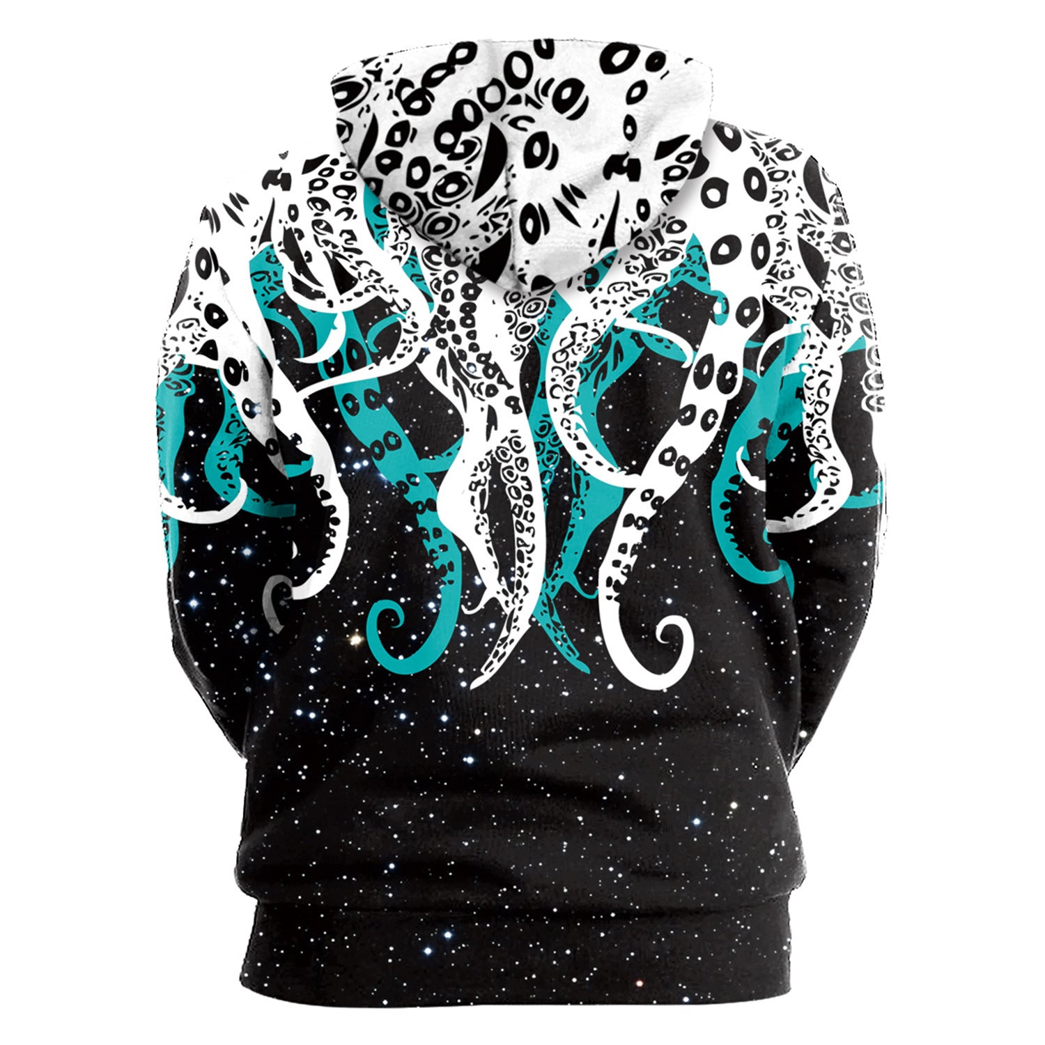Men's Loose-Fit Hoodie with Octopus Digital Print