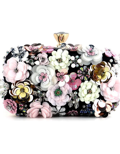 Load image into Gallery viewer, 3D Beaded Floral Clutch
