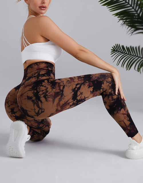 Load image into Gallery viewer, Two-color Tie-dye High Waist Fitness Running Pants
