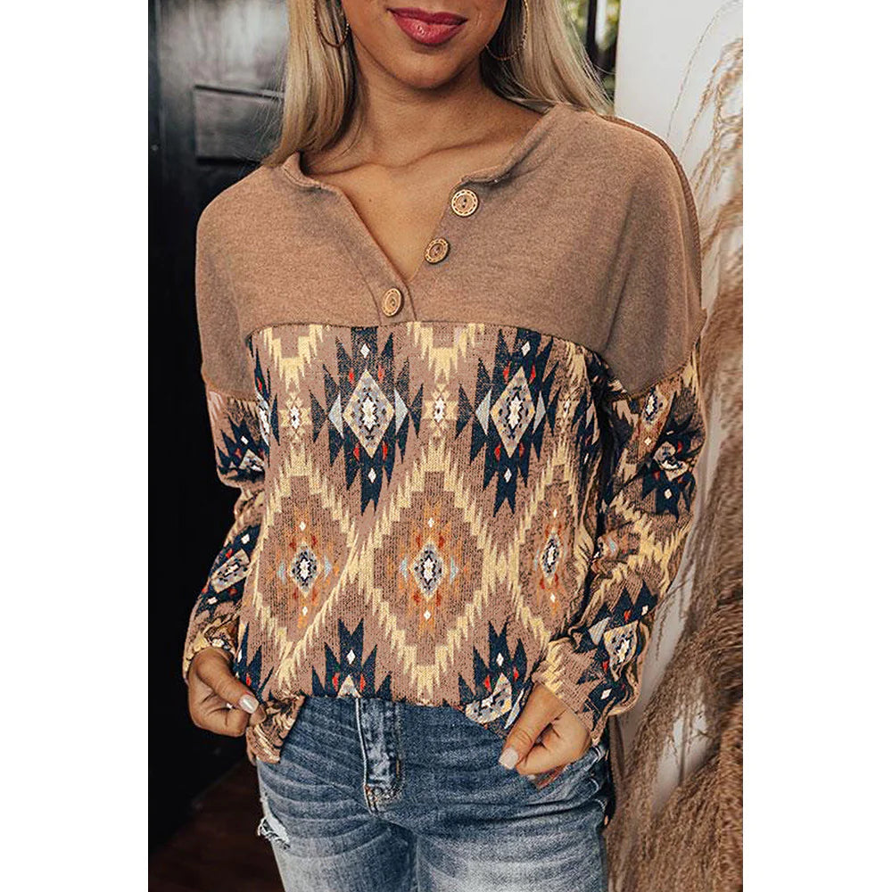 Women's Clothing Ethnic Style Long Sleeve T-shirt