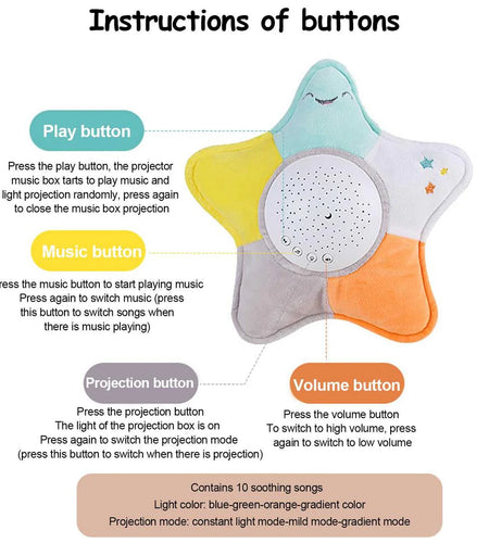 Starfish LED Rotating Star Projector Night Light for Kids