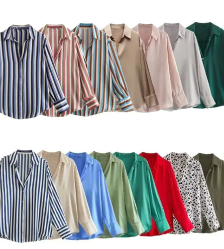 Silk Satin Long-sleeved Shirt