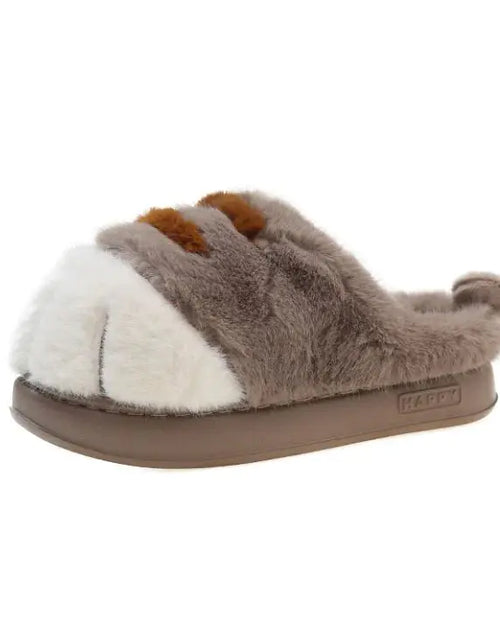 Load image into Gallery viewer, European And American Plus Size Closed Toe Fur Slipper Winter
