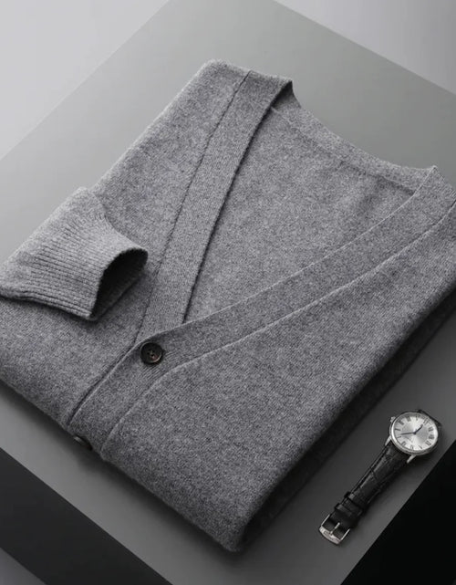 Load image into Gallery viewer, Men's Casual V-Neck Wool Cardigan
