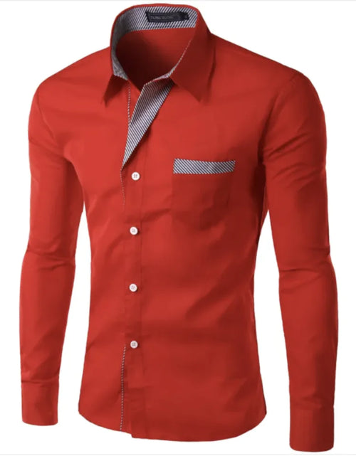 Load image into Gallery viewer, European And American Simple Men's Long Sleeve Shirt
