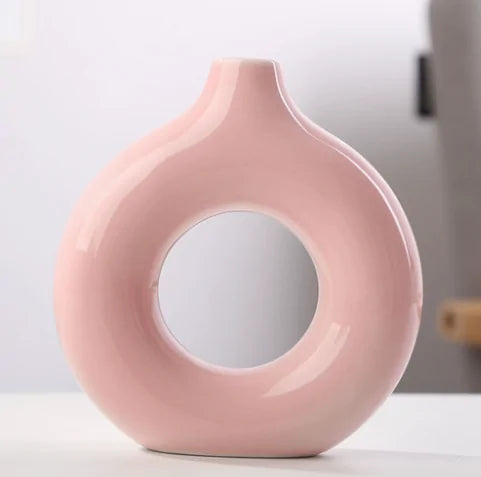 Ceramic Donut Flower Vase