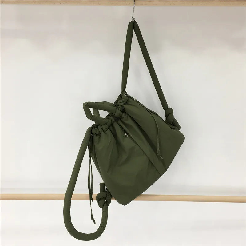 Large Capacity Clip Cotton Jacket Shoulder Tote Bag