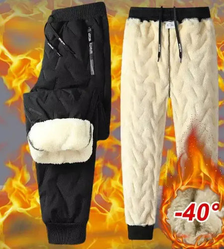 Men Plush Thick Fleece Sweat pant