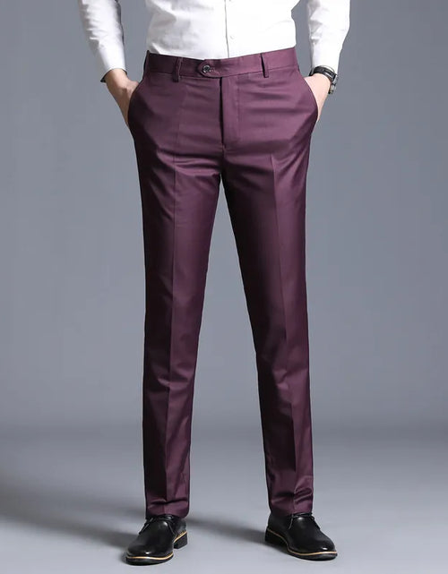 Load image into Gallery viewer, Slim Fit Casual Straight-Leg Suit Trousers
