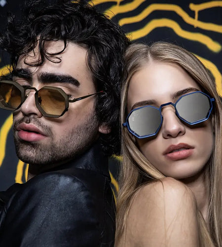 Polygon Hollow Frame Sun Glasses