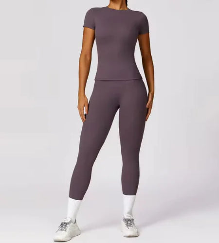 Quick-Dry Spring Short Sleeve Yoga Top – Activewear for Workouts