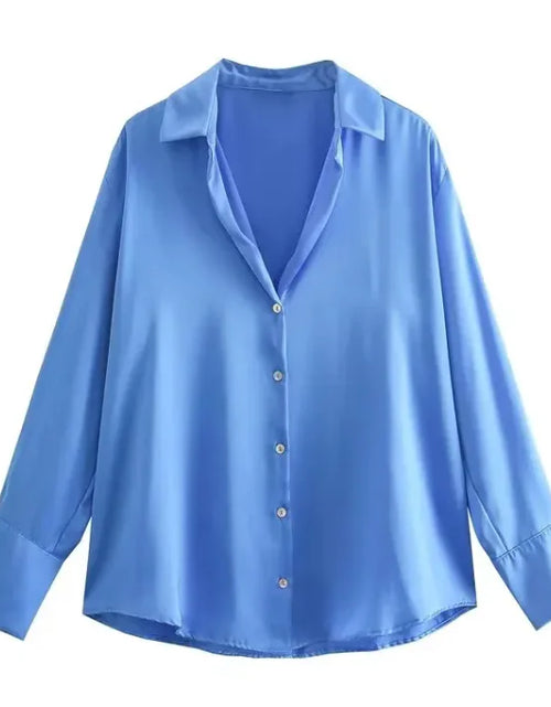 Load image into Gallery viewer, Silk Satin Long-sleeved Shirt
