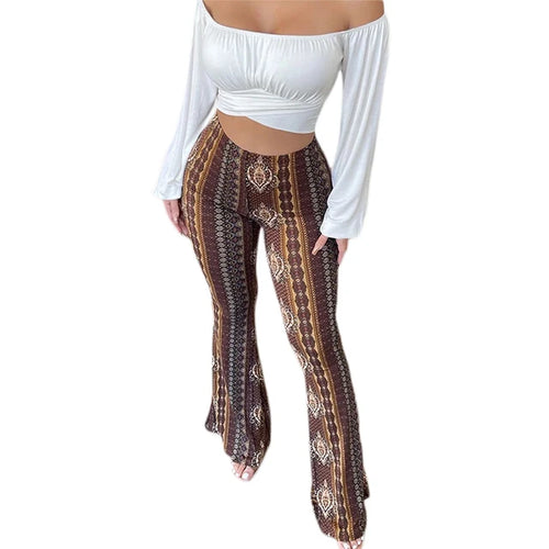 Load image into Gallery viewer, Women&#39;s  Flare Ethnic Print Pants
