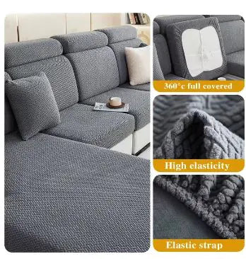 Jacquard Stretch Sofa Cushion Cover  Fits L-Shaped Sectionals