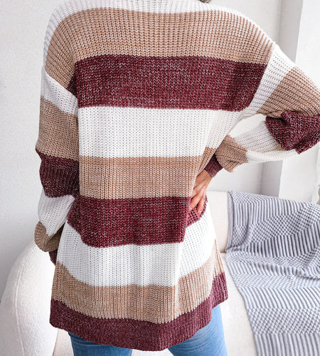 Women's Plaid Lantern Sleeve Cardigan