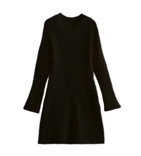 Women's Elegant Slim Fit Slimming Round Neck Thread Dress