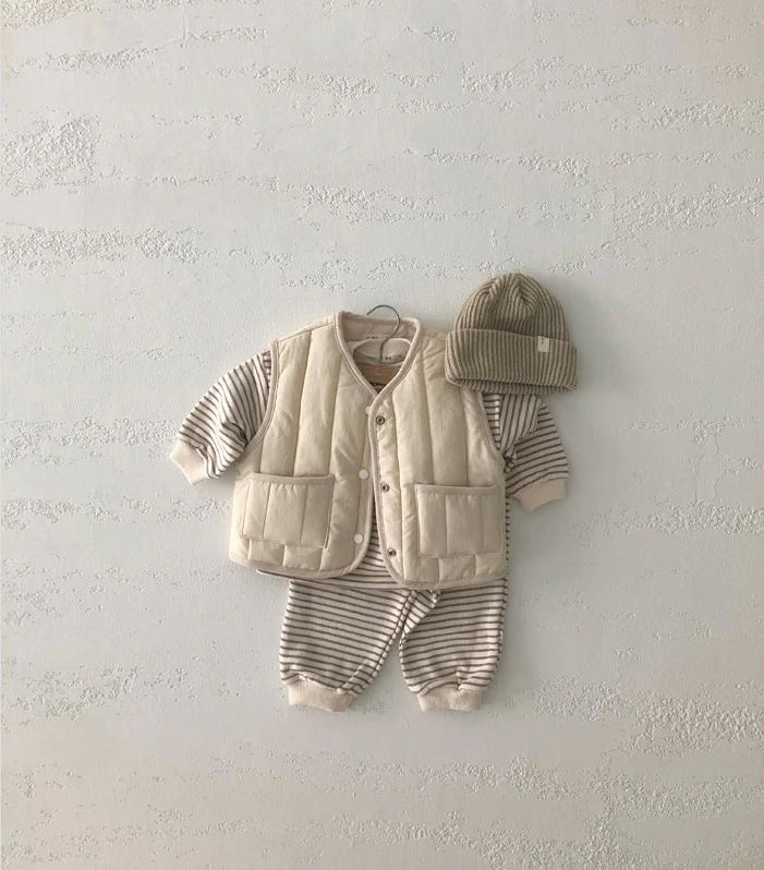 Kids' Warm Autumn/Winter Vest - Solid Color Jacket