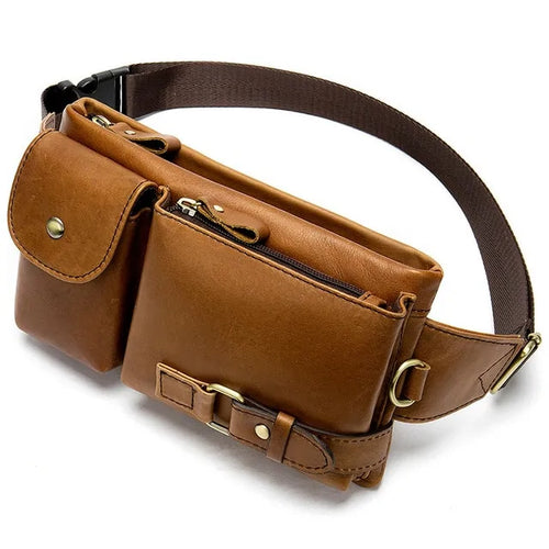 Load image into Gallery viewer, Men&#39;s Waist Genuine Leather Bag
