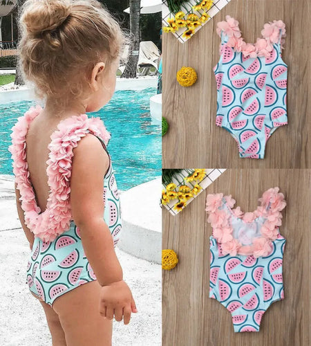 Toddler Baby Girls Watermelon One-Piece Swimsuit