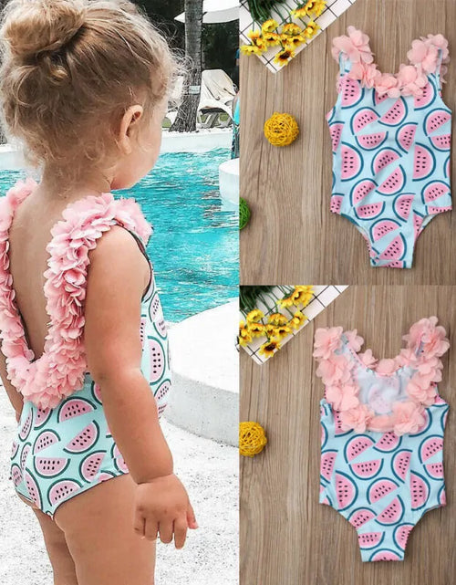 Load image into Gallery viewer, Toddler Baby Girls Watermelon One-Piece Swimsuit
