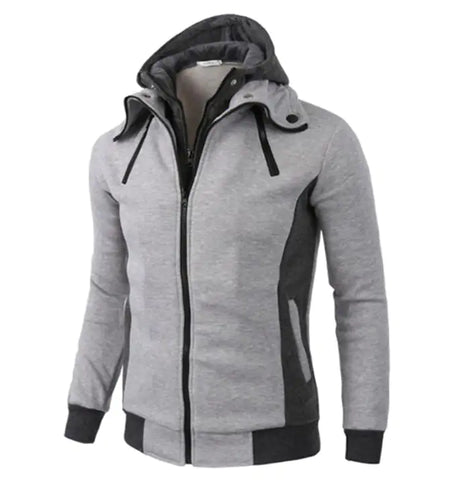 Double Zipper Hoodie Jacket for Men