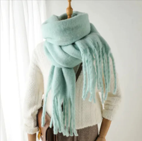 Load image into Gallery viewer, Mohair All-Matching Winter Fringe Scarf
