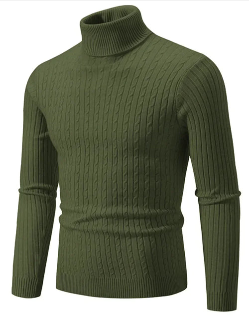 Load image into Gallery viewer, Men's Slim-Fit Knitted Turtleneck Sweater - Solid Color
