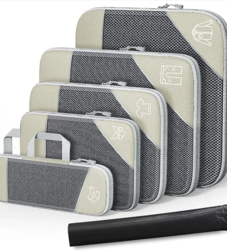 Travel Can Be Compression Storage Bag Suit With Shoe Bag Mesh Visual Luggage Organizing