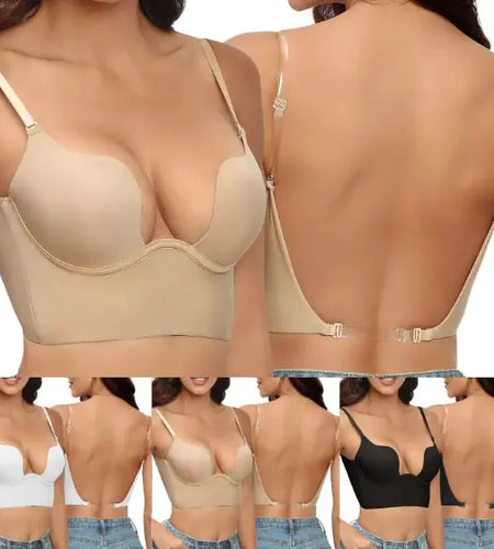 Plunge Backless Corset Bra