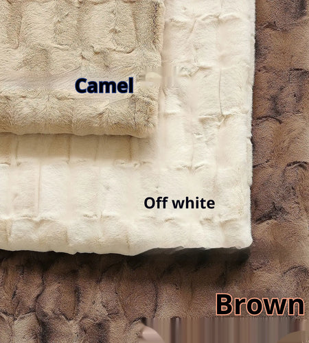 Soft Sofa with Mink Embossed Fur Blanket