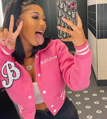 Embroidered Varsity Jacket: "B"