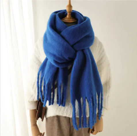 Mohair All-Matching Winter Fringe Scarf