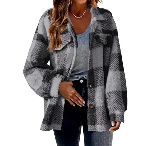 Load image into Gallery viewer, Chic Comfort Plaid Wool Jacket
