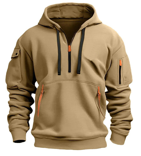 Cotton Dropped Shoulder Hooded Sweatshirt