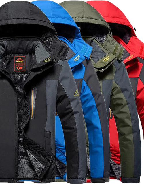 Load image into Gallery viewer, Men's Army Green Waterproof Winter Parka
