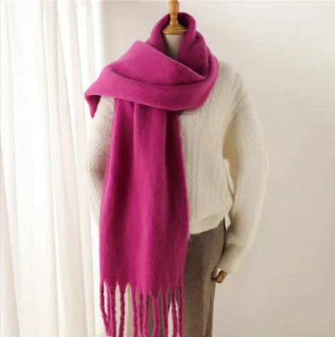 Load image into Gallery viewer, Mohair All-Matching Winter Fringe Scarf
