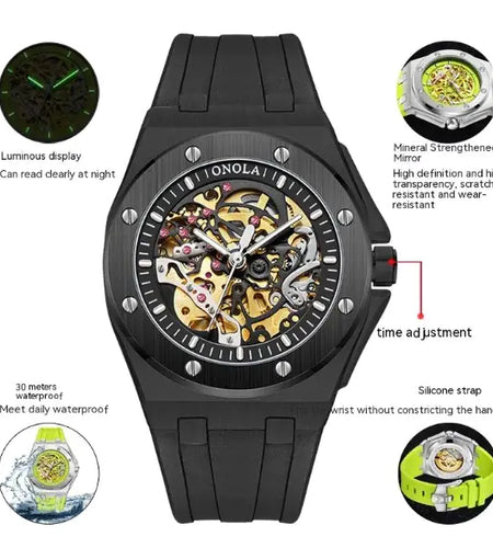 ONOLA Automatic Mechanical Skeleton Watch
