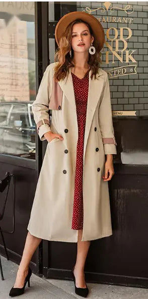 Load image into Gallery viewer, Over the knee women&#39;s trench coat
