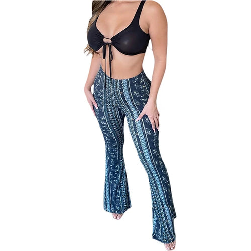 Load image into Gallery viewer, Women&#39;s  Flare Ethnic Print Pants
