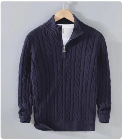 Load image into Gallery viewer, Men's Casual Half Turtleneck Zipper Sweater
