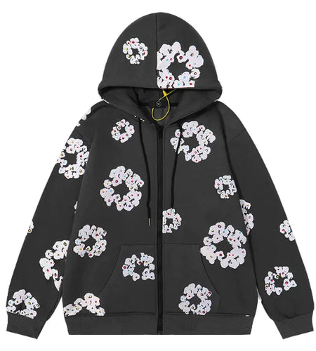 Frosted Spark Snowflake Fleece Cardigan
