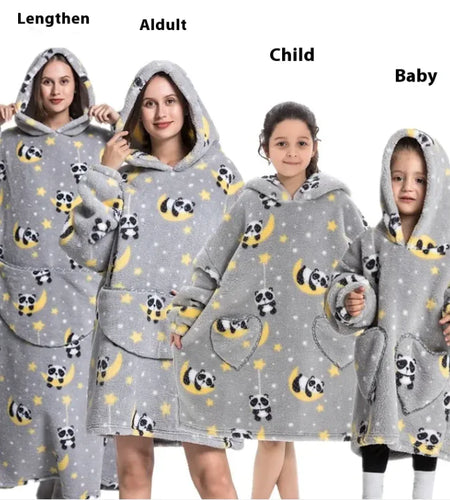 CozyPlus™ Hooded Thickened Sweater Homewear – Unisex Plus-Size Lounge Wear