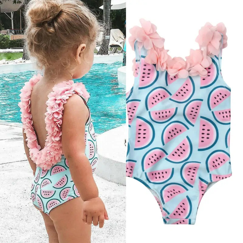 Toddler Baby Girls Watermelon One-Piece Swimsuit