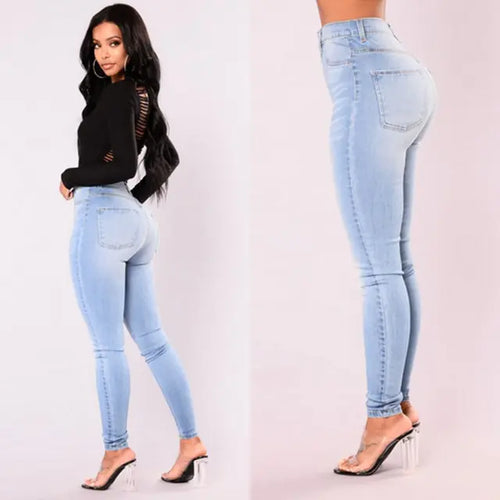 Load image into Gallery viewer, High-Waist Skinny Denim Jeans
