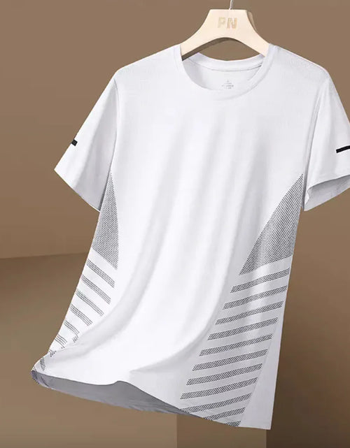 Load image into Gallery viewer, Men&#39;s Ice Silk Quick-Dry Round Neck T-Shirt - Lightweight &amp; Breathable Short Sleeve
