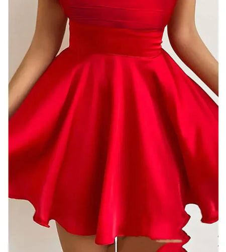 Suspender Satin Waist Dress