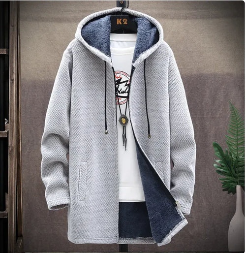 Load image into Gallery viewer, Jacket plus fleece hooded sweater coat men
